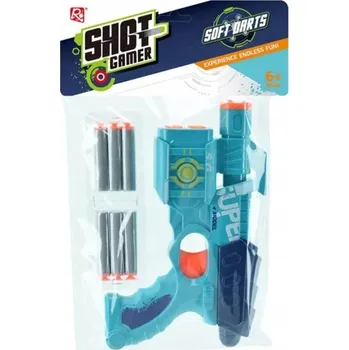 Dětská zbraň Pistole na pěnové náboje Shot Gamer sada s 6 náboji