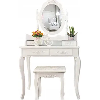 Toaletní stolek Toaletka AliWoods , bílý lesk, 75 x 145 x 40 cm