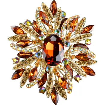 Brož Elegantní módní brož 6,7 x 6,5 cm Hvězdicovitý tvar Různé barevné provedení Výrazný design Slitina zinku oranžová