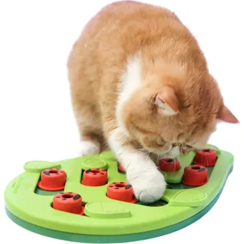 Hračka pro kočku Puzzle dávkovač pamlsků pro kočky 36 x 24 cm List s posuvnými destičkami Interaktivní krmná hračka na trénink