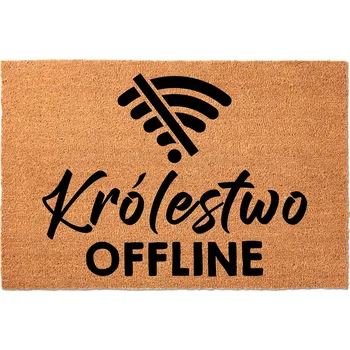 Rohožka KOKOSOVÁ VSTUPNÍ ROHOŽKA 40X60 CM KE DVEŘÍM - ZÁBAVNÁ "KRÁLOVSTVÍ OFFLINE"
