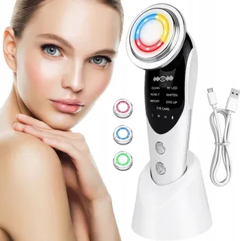 Masážní přístroj BEZJEHLOVÁ MEZOTERAPIE 7v1 MASÁŽNÍ PŘÍSTROJ NA OBLIČEJ ELEKTRICKÝ EMS LIFTING LED