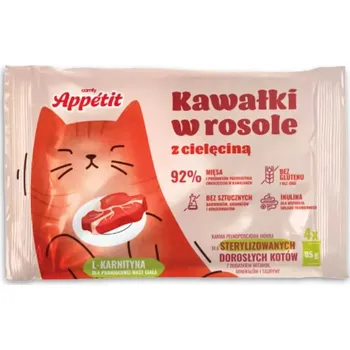 Krmivo pro kočku COMFY APPETIT Kapsičky Telecí VE VÝVARU pro Kastrované Kočky 4x85g