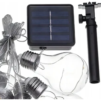 Venkovní osvětlení Solární zahradní girlanda 50 LED, 10 žárovek, 5 m, teplá bílá