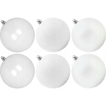 Vánoční dekorace Vánoční Baňky XXL Velké 15 cm Bílá barva 8 kusů
