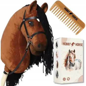 Hobby horsing HOBBY HORSE KŮŇ NA TYČI A3 KONÍK S HŘÍVOU DÁREK Den dětí + KRABIČKA