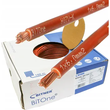 elektrický kabel Ohebný vodič BiTOne H07V-K 1x6 hnědý 100m
