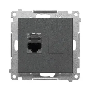 Elektrická zásuvka Internetová zásuvka nástěnná Kontakt-simon šedá