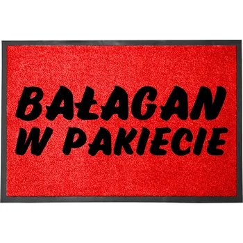 Rohožka VCHODOVÁ ROHOŽKA ČERVENÁ 40X60CM KE DVEŘÍM - ZÁBAVNÁ, "NEPOŘÁDEK V CENĚ"