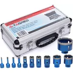 Korunkové diamantové vrtáky do keramiky či kamene, 6 - 68 mm, M14, sada 12 ks, Tagred TA4086