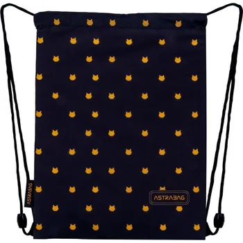 Školní sáček Sáček na přezůvky AstraBAG FLUFFY KITTY BLACK, AD1, 507025010