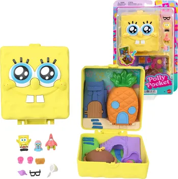 Panenka Polly Pocket kompaktní herní set SPONGEBOB SQUAREPANTS s figurkami a příslušenstvím