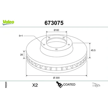 Brzdový kotouč Brzdový kotouč VALEO 673075