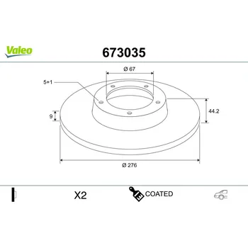 Brzdový kotouč Brzdový kotouč VALEO 673035