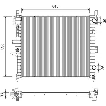 Chladič motoru Chladič vody pro motor VALEO 701411