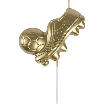 Svíčka Zlatá narozeninová svíčka Kopačka s míčem | 13 cm