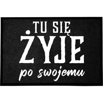 Rohožka ČERNÁ VSTUPNÍ ROHOŽKA 40X60 KE DVEŘÍM - VTIPNÁ S HUMOREM - VÍTEJTE U NÁS