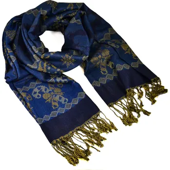 Šála Šála teplá - modrá norský vzor