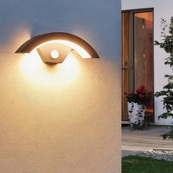Nástěnné svítidlo LAMPA ŚCIENNA LED 18W S POHYBOVÝM ČIDLEM PIR, VODĚODOLNÉ, FASÁDNÍ