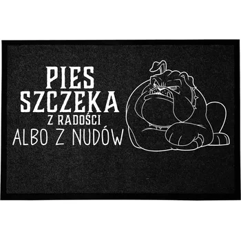 Rohožka ČERNÁ VSTUPNÍ ROHOŽKA 40X60 CM KE DVEŘÍM PRO CHOVATELE PSŮ - PES ŠTĚKÁ