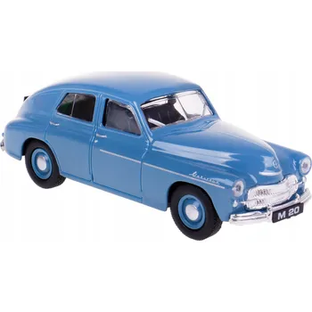 autíčko Kovový MODEL Varšava M-20 sbírka PRL, 1:43, modrá