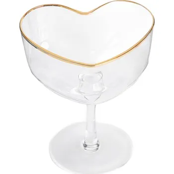 Sklenice Sklenice AMAR na margaritu ve tvaru srdce se zlatým okrajem 0,18 l HOMLA