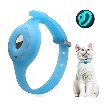 Obojek pro psa Silikonový obojek pro pro psa kočku s pouzdrem na Airtag, svítící, velikost L