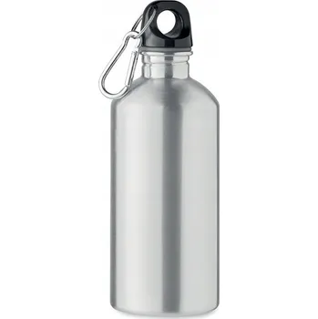 Láhev z Nerezová Ocel Lahev Na Pití na Vodu s Karabinkou 500 ml, stříbrná