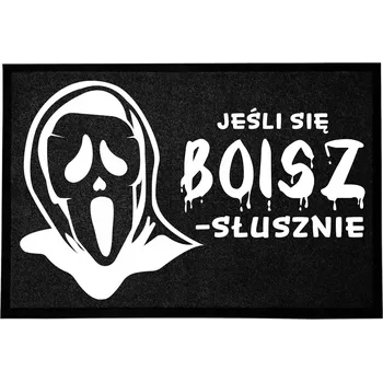 Rohožka VCHODOVÁ ROHOŽKA ČERNÁ 40X60CM KE DVEŘÍM VTIPNÁ BOJÍŠ SE - SPRÁVNĚ