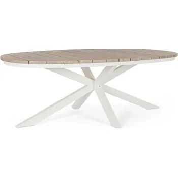 Zahradní stůl BIZZOTTO Oválný jídelní stůl ZELMAR světlý 218x115 cm 0664099