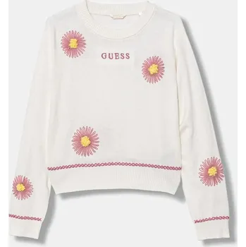 Dívčí oblečení Dětský svetr s příměsí vlny Guess J5YR10.Z0110.9BYA béžová 01X, vel. 122-125