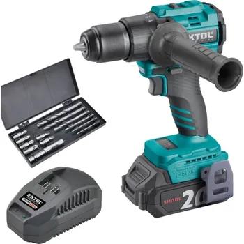 EXTOL INDUSTRIAL 8791806 příklepová aku vrtačka SHARE20V LiIon 1x 2Ah, BRUSHLESS