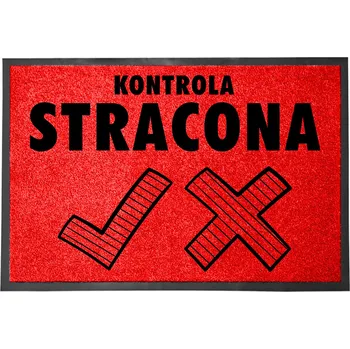 Rohožka VCHODOVÁ ROHOŽKA ČERVENÁ 40X60CM KE DVEŘÍM VTIPNÁ KONTROLA STRACENA