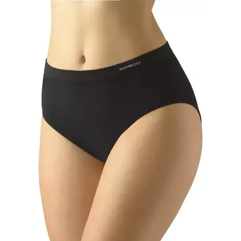 Dámské oblečení GINA dámské kalhotky klasické mama, větší velikosti, bezešvé, jednobarevné Eco Bamboo 01002P černá M/L