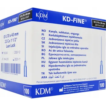 Injekční jehla Injekční jehla 0,7 x 40 mm 22G, balení 100 ks KD-FINE KD Medical
