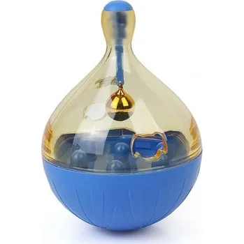 Hračka pro psa Hračka pro kočky a malé psy Modrá interaktivní hračka na pamlsky s rolničkou Plastová hračka pro pomalé krmení