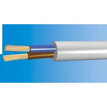elektrický kabel Kabel H03VV-F OMY 2x0,75 bílý kulatý ohebný NKT