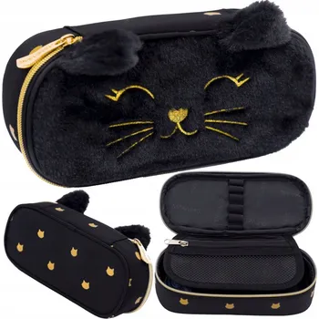 Penál Jednokomorový penál / pouzdro AstraBAG FLUFFY KITTY BLACK, AC6, 503025028