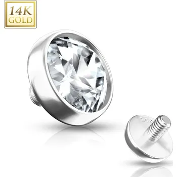 Piercing Šperky4U Zlatý piercing - dermál 6 mm, Au 585/1000 - ZL01038-06-WG