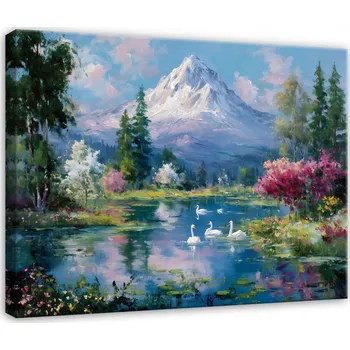 Obraz OBRAZ HORY KRAJINA PŘÍRODA LES DO LOŽNICE OBÝVÁKU NA PLÁTNĚ 40x30