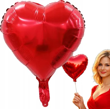 Balónek Fóliový balónek Srdce ČERVENÉ srdíčko na helium Valentýn Zasnoubení SVATBA