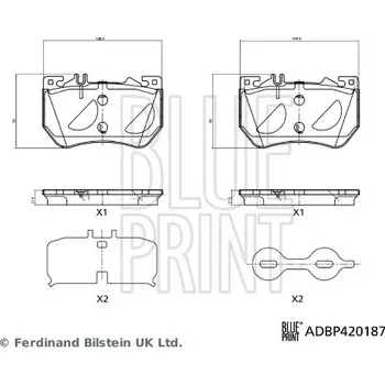 Brzdová destička Sada brzdových destiček, vždy 4 kusy v sadě BLUE PRINT ADBP420187