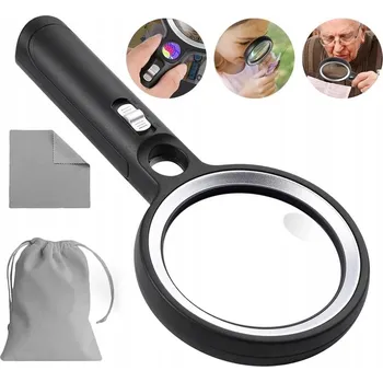 Lupa LUPA SKLO ZVĚTŠOVACÍ PRO ČTENÍ 10x ZVĚTŠENÍ S PODSVÍCENÍM