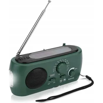 Radiopřijímač SOLÁRNÍ RÁDIO STAVEBNÍ KEMPINGOVÉ AM/FM DYNAMO SVÍTILNA POWERBANK USB