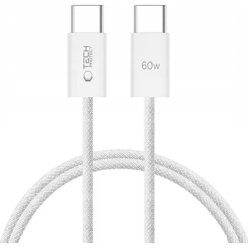 Datový kabel Kabel Tech-protect USB-C - USB-C 1 m bílý