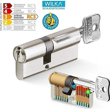 Vložka do dveří Cylindrická bezpečnostní vložka ACT WILKA RC3, Vložka standardní 30/30 mm