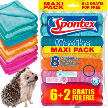 Utěrka Mikrovláknová Utěrka Spontex (mikrovlákno) v balení 6+2 ks vícebarevná