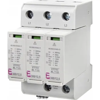 Přepěťová ochrana Svodič přepětí 3+0 RC Typ T1, T2, T3 (B+C+D) 12,5 kA 002440666