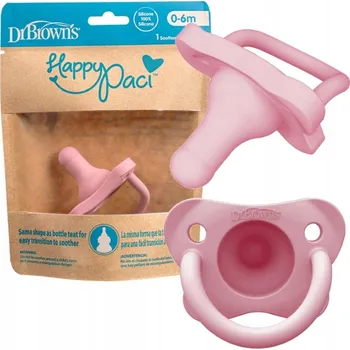 Dr. Browns Uklidňující Dudlík kulatý silikonový měkký kousátko 0+ růžový