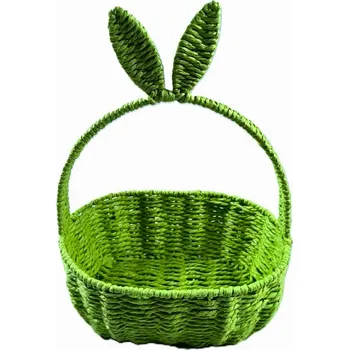 Velikonoční dekorace Velikonoční košík zelený s oušky 25×16×33 cm - velikonoční dekorace